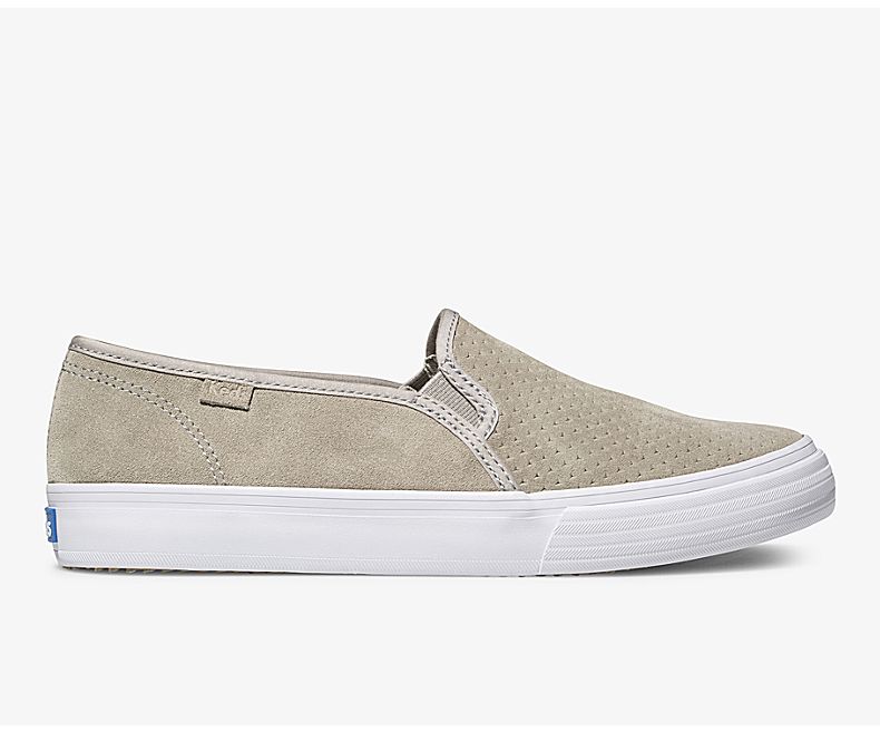Keds Women's Double Decker Perf Suede Grey Slip On Shoes - HC6082715